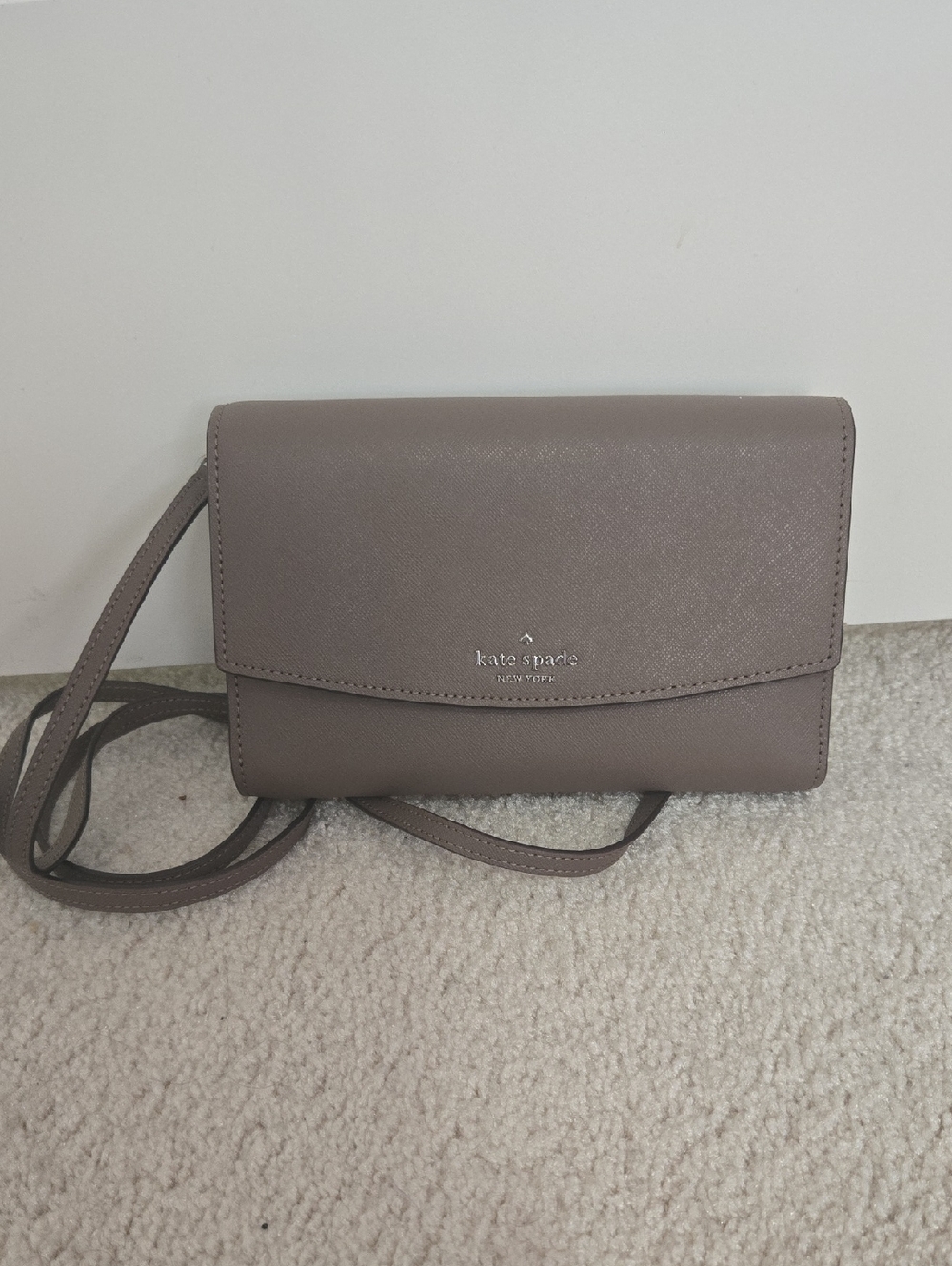 kate spade Taupe Leather Small Crossbody Bag